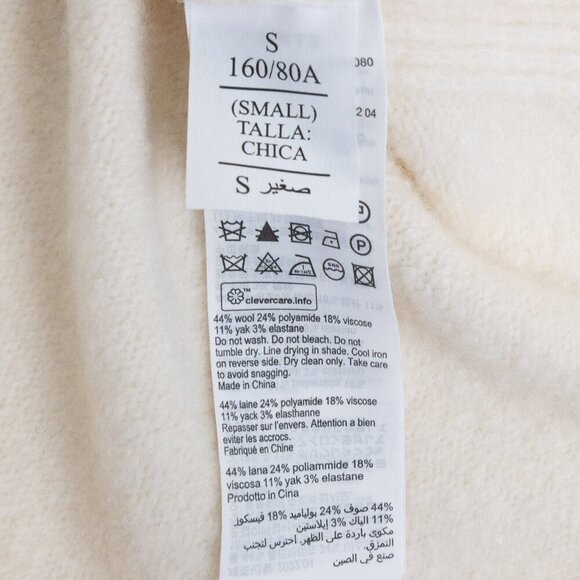 All Saints Lock Roll Neck Relaxed Fit Jumper Wool Yak Blend Soft Chalk White - Picture 11 of 14